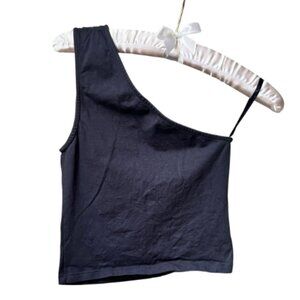 Motel Rocks Women's One Shoulder Blueish Gray Top